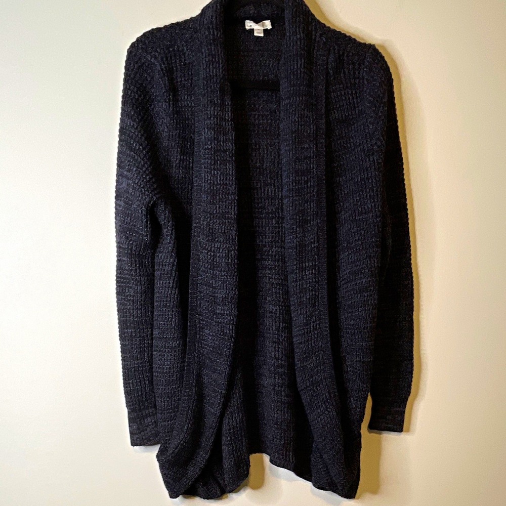 Market & Spruce Cardigan Womens XL Gray Chunky Knit Open Front Long Sweater